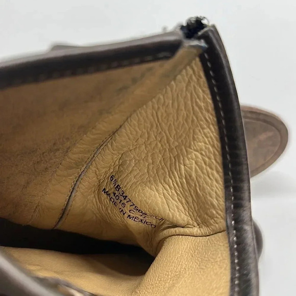 Frye Melissa Button Ankle Boots Leather Distressed Side Zip Up Slate Brown 6.5 B - Picture 11 of 12